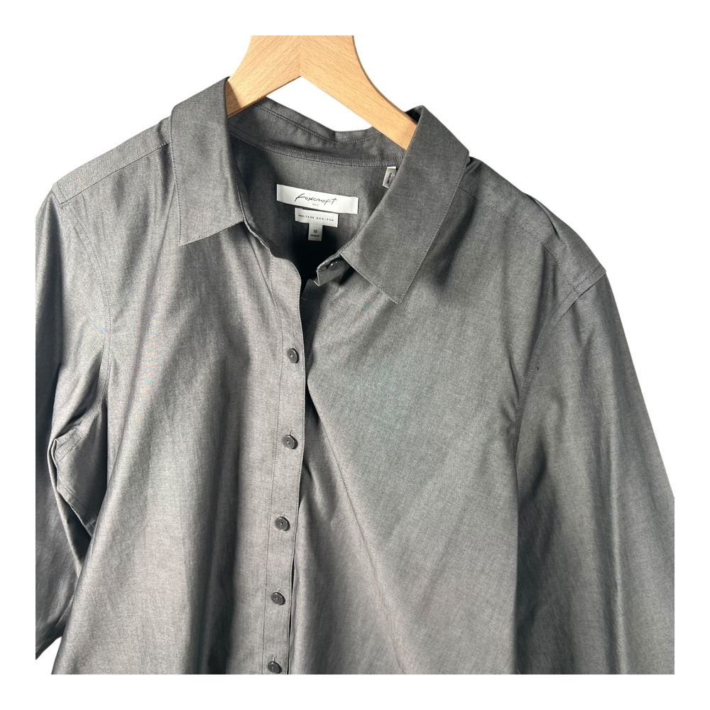Foxcroft‎ Button Down Top Womens Sz 18 Heritage Shaped Fit Career Wrinkle Free